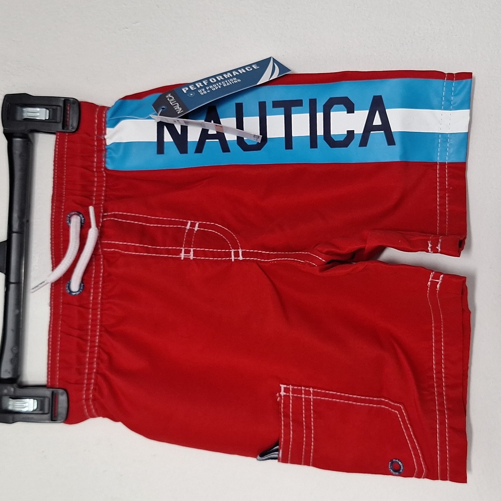 Nautica Carmine Swim Shorts Toddler Boys with Blue and White Stripe